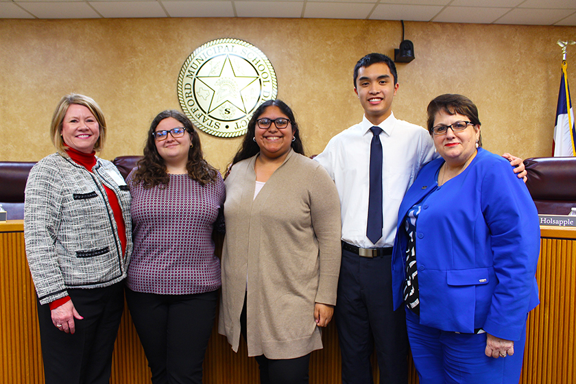 HCC students and officials pose for photo in Stafford.