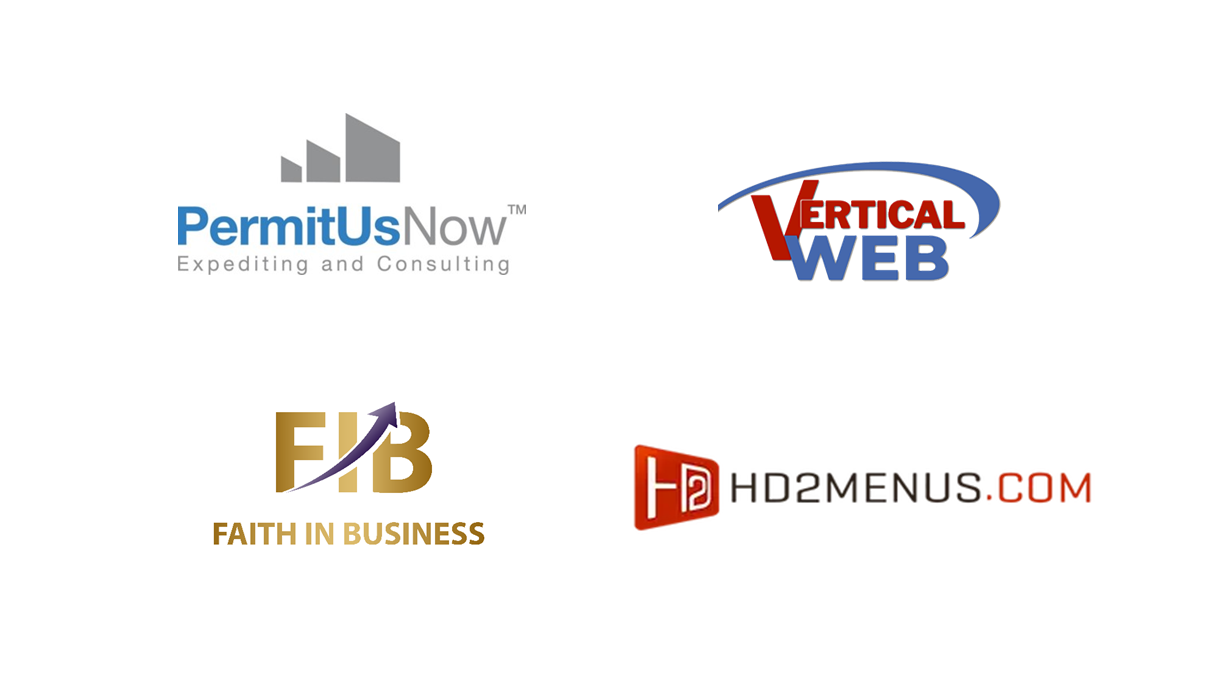 2025 Business Plan Competition Bronze Sponsors - PermitUsNow, Vertical Web, Faith in Business and HD2Menus.com