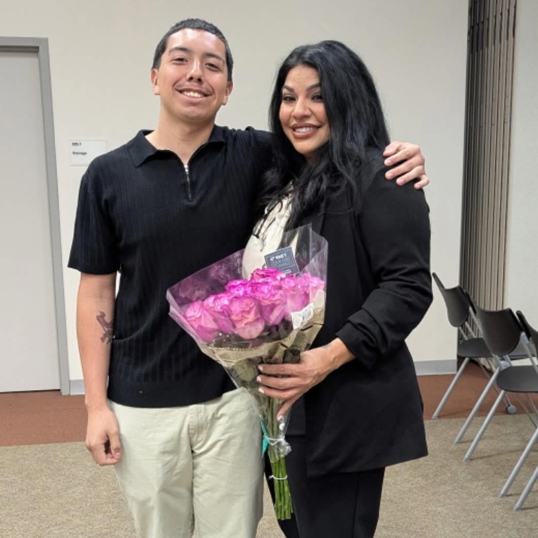 Rebekah Limas celebrates her graduation from the Public Safety Telecommunicator Program at Houston Community College with her nephew, Rafael A. Limas, a graduate of HCC’s Basic Fire Protection program.