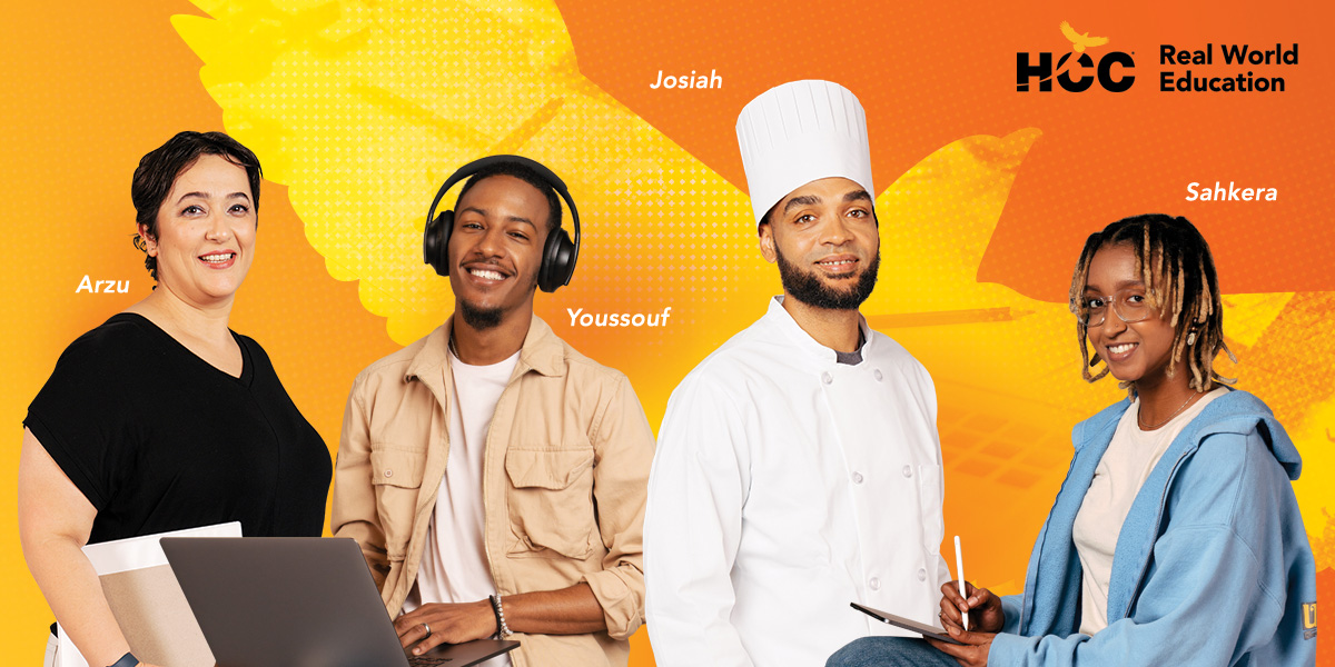 Banner Image with featured students:  Arzu, Youssouf, Josiah, Sahkera