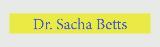 words Dr. Sacha Betts as a logo